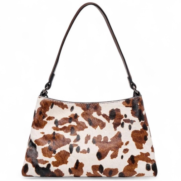 Cow Print Genuine Calf Hair Leather Jagger Shoulder Bag NWT - Picture 3 of 8